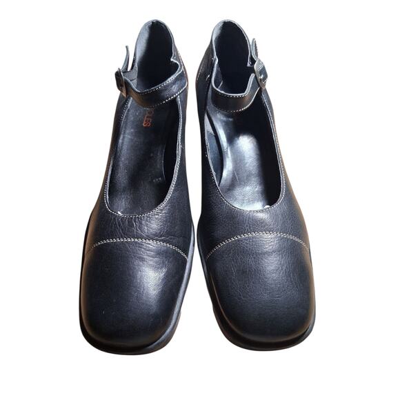 AEROSOLES Chunky Heel Mary Jane Womens size 10B Blk Leather 3" Pumps Whimsigoth - Picture 5 of 15